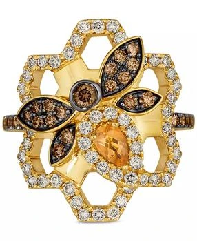 Le Vian | Cinnamon Citrine (1/6 ct. t.w.), Chocolate Diamonds (1/3 ct. t.w.) & Nude Diamonds (5/8 ct. t.w.) Statement Ring in 14k Yellow Gold