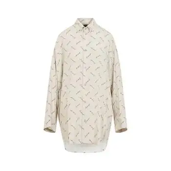 Balenciaga | Balenciaga Allover Logo Long-Sleeved Shirt