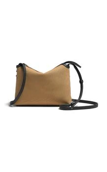 Khaite | Khaite Lina Medium Leather-Trimmed Canvas Crossbody Bag - Moda Operandi