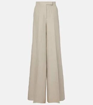 Max Mara | Sequoia high-rise linen wide-leg pants