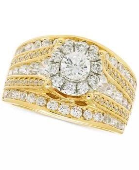 Macy's | Diamond Halo Multirow Engagement Ring (2 ct. t.w.) in 14k Two-Tone Gold