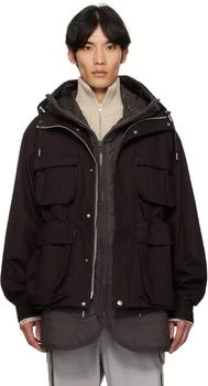 Sacai | Burgundy Rip Stop Jacket