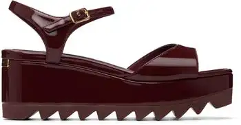 Stella McCartney | Burgundy Elyse Patent Platform Sandals