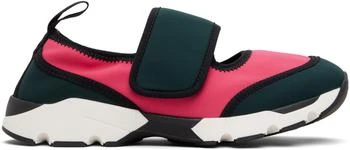 Marni | Green & Pink Lycra Mary Jane Running Sneakers