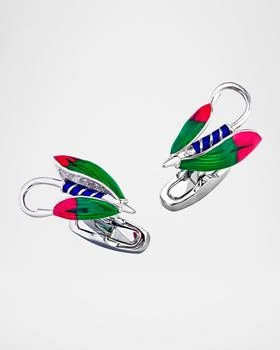 LINK UP Men's Colorful Feather Fly Fishing Cufflinks