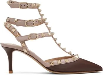 Valentino | Brown Rockstud Caged Heels