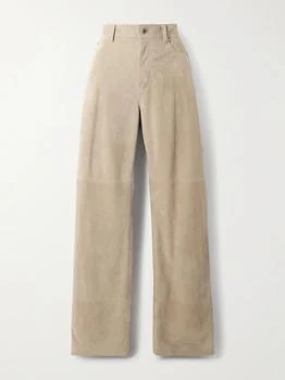 Loewe | Suede Straight-leg Pants - Beige