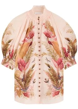 Zimmermann | Ascension Billow floral-printed ramie blouse