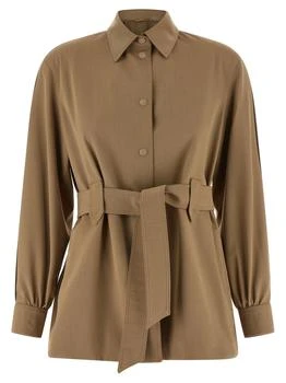 Max Mara | Max Mara Mxmagenzia Belted Long-Sleeved Shirt