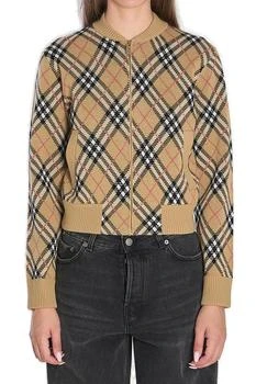 Burberry | Burberry Checked Zip-Up Cardigan