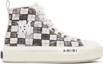 AMIRI | Gray & White Checkered Court Hi Sneakers