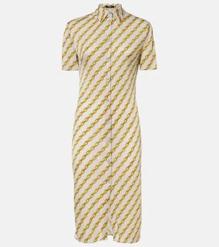 Versace | Chain Stripe satin shirt dress
