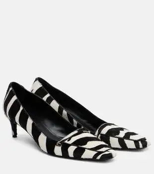 Khaite | Celia 50 zebra-print calf hair pumps