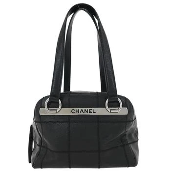 Chanel | Square Stitch Bowler Bag Quilted Caviar Leather Shoulder Bag Bag (Pre-Owned)