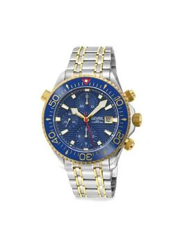 Gevril | Hudson Yards 43MM Two Tone IP Stainless Steel Bracelet Chronograph Watch