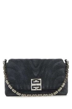 Givenchy | Givenchy Logo Plaque Denim Quilted Small Shoulder Bag