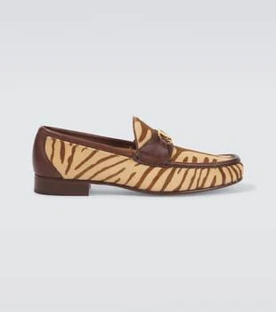 Valentino | VLogo zebra-print calf hair loafers