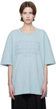 MAISON MARGIELA | Blue Embroidered Logo T-shirt