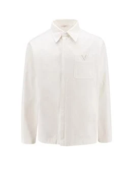 Valentino | Valentino Garavani Logo Plaque Straight Hem Shirt Jacket
