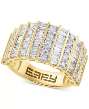 Effy | EFFY® Diamond Round & Baguette Multirow Statement Ring (1-7/8 ct. t.w.) in 14k Gold