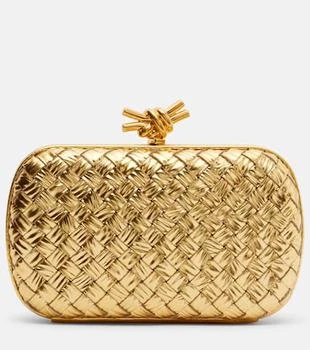 Bottega Veneta | Knot Intreccio metallic leather clutch
