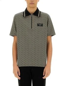 Balmain | Balmain Logo Patch Straight Hem Polo Shirt