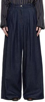 Dries Van Noten | Indigo Wide Pleated Jeans