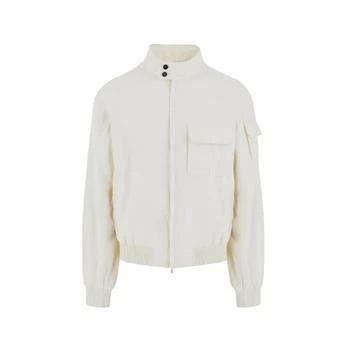 Salvatore Ferragamo | Standing Collar Zipped Linen Jacket