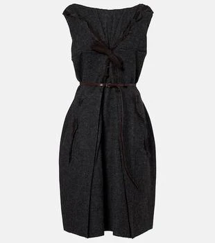 Prada | Ruffled virgin wool minidress