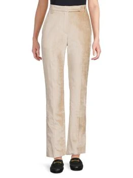 Brunello Cucinelli | Velvet Cotton-Blend Straight Pants