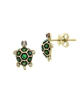 Effy | 14K Yellow Gold, Tsavorite
Diamond Turtle Earrings