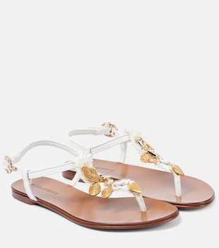 Dolce
Gabbana | Embellished leather thong sandals