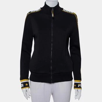 Fendi | Fendi Black Knit Zipper Front Sweatshirt L