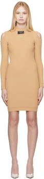 Balmain | Beige Shoulder Cut Knit Minidress