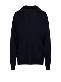 Gucci | Gucci Logo Embroidered Long-Sleeve Knit Polo Shirt