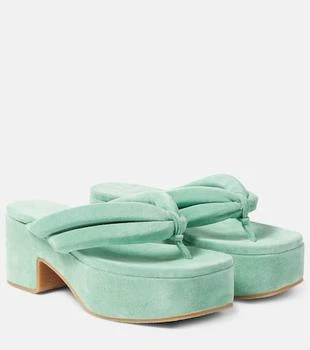 Dries Van Noten | Suede platform thong sandals