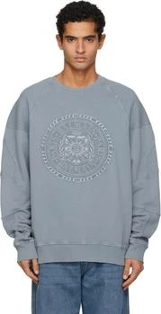 Balmain | Gray Embroidered 'Balmain' Médaille Sweatshirt