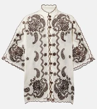 Zimmermann | Ascension embroidered linen shirt