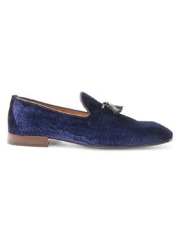 Tom Ford | Bailey Crocodile-Embossed Velvet Loafers