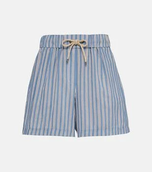 Brunello Cucinelli | Striped cotton and silk shorts