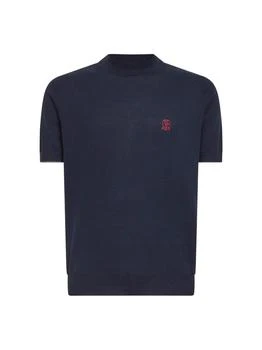 Brunello Cucinelli | Brunello Cucinelli Mock-Neck Short Sleeved Knitted Jumper