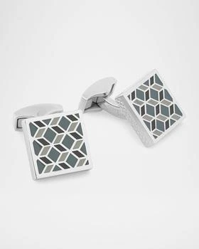 Tateossian Men
s Square 3D Cube Enamel Cufflinks