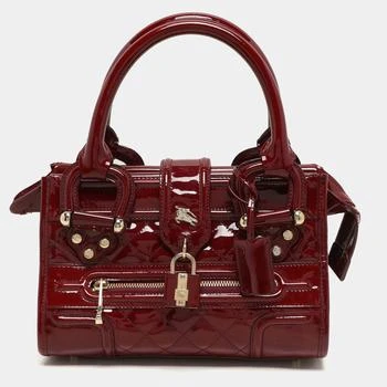 Burberry | Burberry Red Quilted Patent Leather Manor Satchel