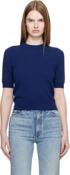 Jil Sander | Blue Lightweight Wool Knit T-Shirt