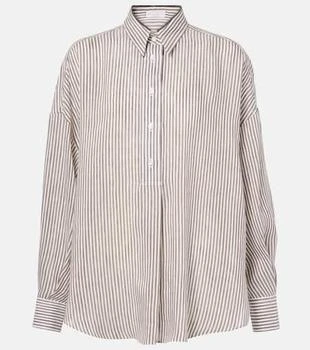 Brunello Cucinelli | Striped linen and silk shirt