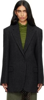 Dries Van Noten | Gray Wool Melton Blazer