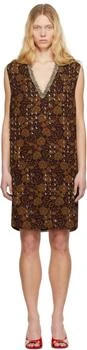 Dries Van Noten | Brown Beaded Minidress