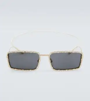 Gucci | Embellished rectangular sunglasses