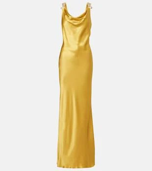 Versace | Safety Pin embellished silk satin gown