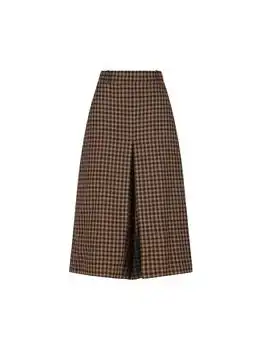 Yves Saint Laurent | Saint Laurent Checked Mid-Rise Culottes